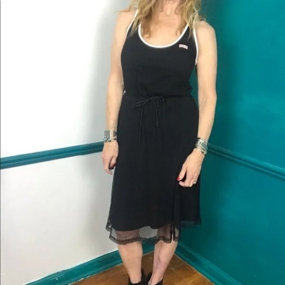 Hunter for Target black midi t back mesh dress size medium - Picture 5 of 9